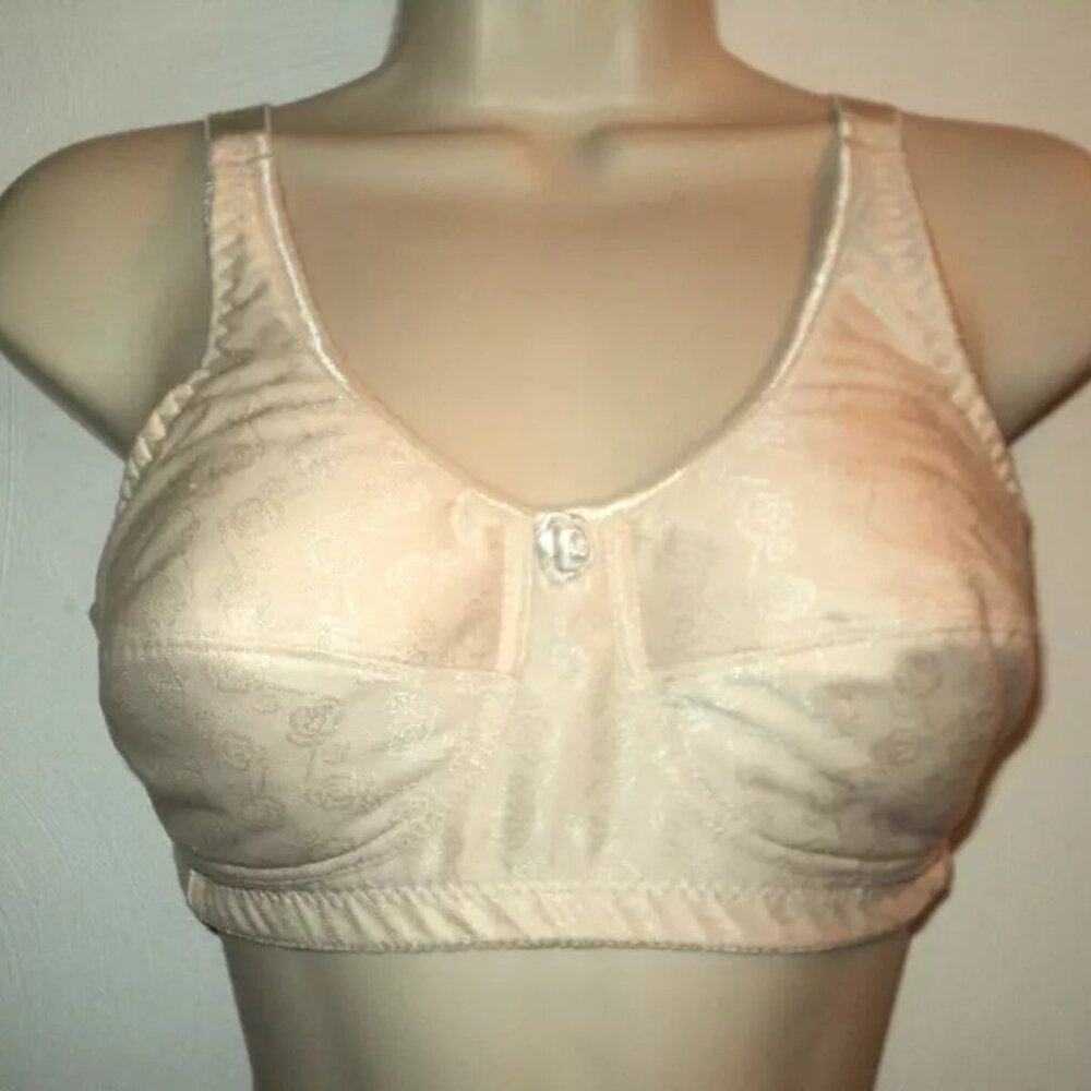 ABC Mastectomy Bra Style 103 Beige Size 36C No Wires Jacquard Fabric